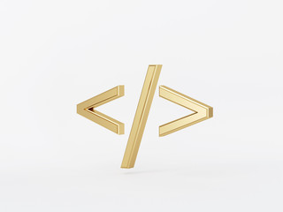 Golden metal 3d icon object isolated in white background. 3d rendering - illustration.