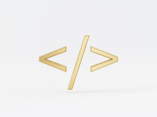Golden metal 3d icon object isolated in white background. 3d rendering - illustration.