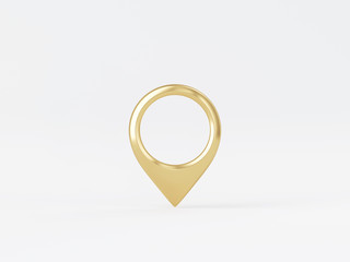 Golden metal 3d icon object isolated in white background. 3d rendering - illustration.