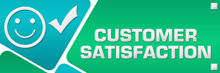 Customer Satisfaction Turquoise Rounded Squares Horizontal 