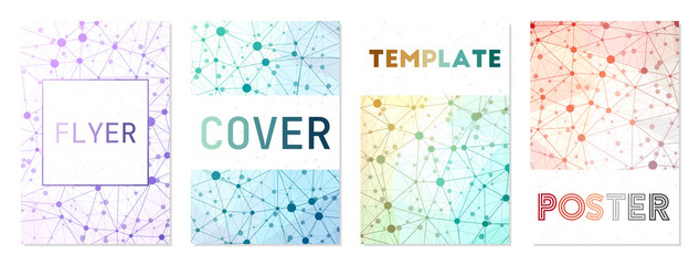 Report cover design. Can be used as cover, banner, flyer, poster, business card, brochure. Artistic geometric background collection. Powerful vector illustration.