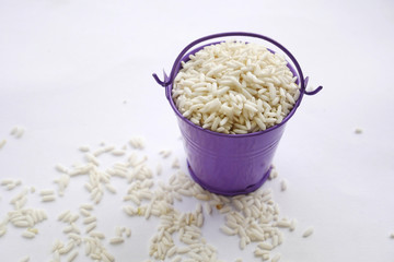 organic grain rice bowl isolated white background