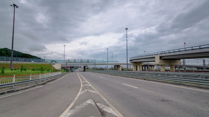 Fototapeta premium Traffic on Road M-27 timelapse Sochi Adler, Russia