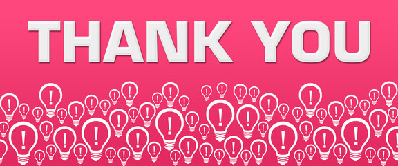 Thank You Pink Background Bulbs Bottom Text 