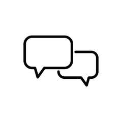 Speech bubble chat line icon. Talk blank empty speak bubble, cartoon dialog balloon sticker linear design. Vector graphic illustration editable stroke