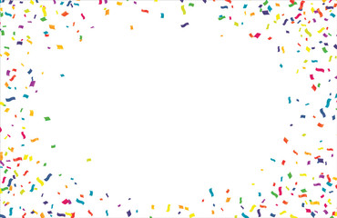 Colorful Confetti On Transparent Background. Celebration & Party. Vector