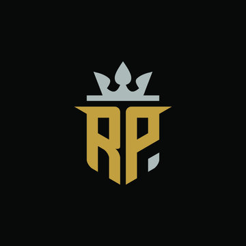 Initial Letter RP with Shield King Logo Design
