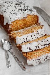 Natutal fresh carrot cake with icing