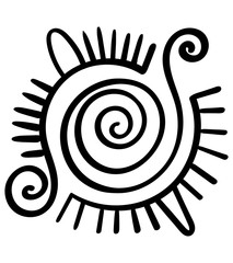 Vector Illustration of mayan symbol. Ethnic ornaments Native American.