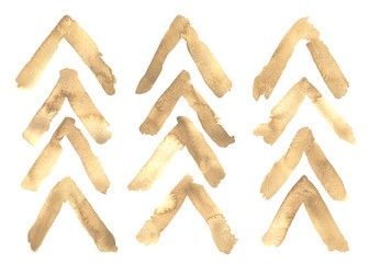 Set ofhand-drawn herringbone, watercolor illustration. 