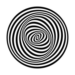 Circle design element.  Circular swirl movement illusion.