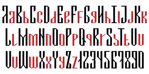 English geometric font cyrillic style
