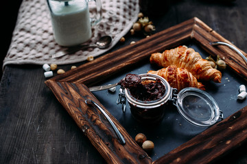 Homemade Chocolate Paste with Croissants