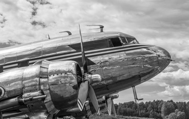 Old propeller airplane DC-3