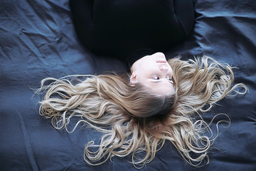 beautiful blonde xxl diet / overweight, concept fat beautiful young model