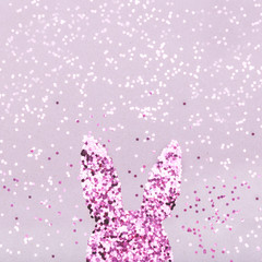 Easter bunny made of pink glitter