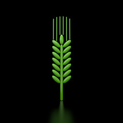 Green Ears of wheat natural harvest icon