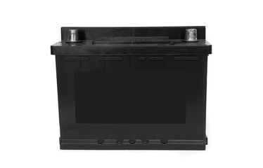 lead acid battery for car. auto concept, isolated on white