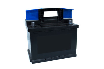 lead acid battery for car. auto concept, isolated on white