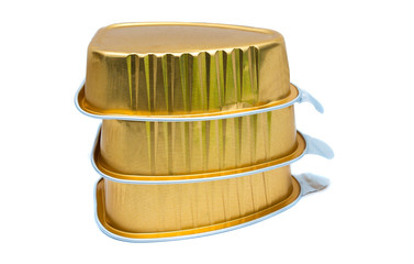 cans of pork pate isolated on white