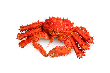 Alaskan king crab isolated in white background,Kamchatka crab isolated on white background