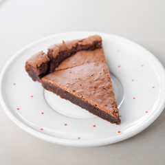 Sliced of flourless dark chocolate cake