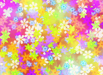Fototapeta na wymiar many different multicolored open flowers background