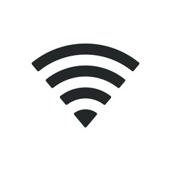 Wi-fi icon. Wifi symbol. Wireless internet connection sign. Simple flat shape logo. Black silhouette isolated on white background. Vector illustration image.