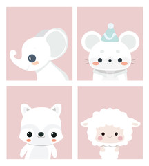 Cute posters with animals.