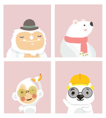 Cute posters with animals.
