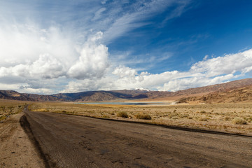 highway along the Orto Tokoy reservoir, Kyrgyzstan
