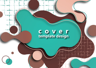 Trendy dynamic background. Fluid, flow, liquid background. The composition of liquid forms. Abstract smooth shapes, shadow effects. Art design for your design project.