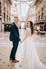 portrait of Gorgeous wedding couple in Italy