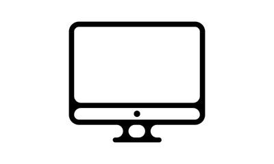 PC monitor. simple flat vector stock illustration. Black color eps 10. isolated on white background