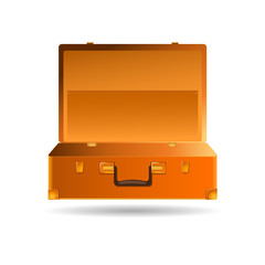 Retro suitcase open for things vector illustration.