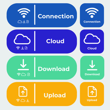 botones web para gestionar la nube, conexi&oacute;n y descarga