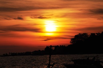 Fototapeta na wymiar Sunset view at the sea on Koh Samet