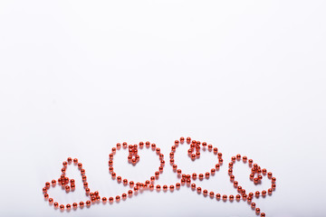 red necklace heart shaped