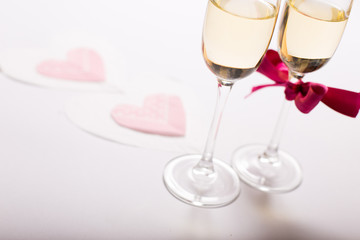 wedding decoration with two glasses