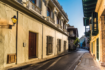 Fototapeta premium streets of old town in cartagena city