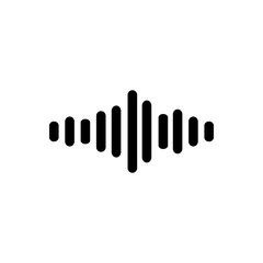 Sound wave outline icon isolated. Symbol, logo illustration for mobile concept and web design.
