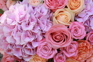  background, delicate flowers, hydrangea roses beauty wedding tenderness love good bouquet plants herbs