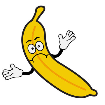 Banana Cartoon character facial expression icon