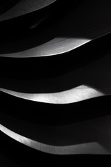 Airplane turbojet close up, metallic blade of the reactor, dark and silver modern background,...
