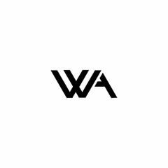 WA W A Letter Initial Logo Design