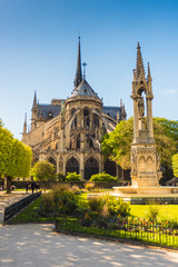 Fototapeta na wymiar back of Notre Dame Cathedral in Paris