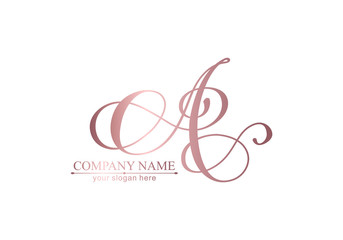 A letter monogram. Elegant luxury logo. Calligraphic style. Corporate identity and personal logo. Vector design.