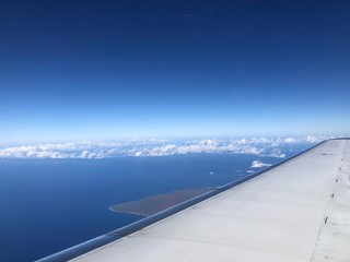 Fototapeta na wymiar Blick aus dem Flugzeug