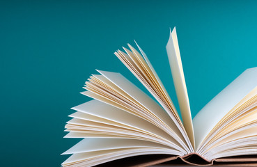 Book shelf with close up view.