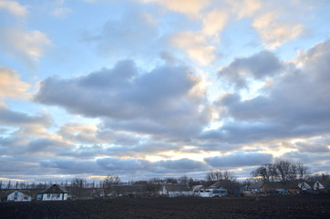 Obraz premium clouds on the blue sky in winter